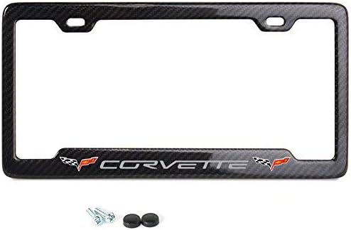 Red Script License Plate Frame - Real Carbon Fiber L35387