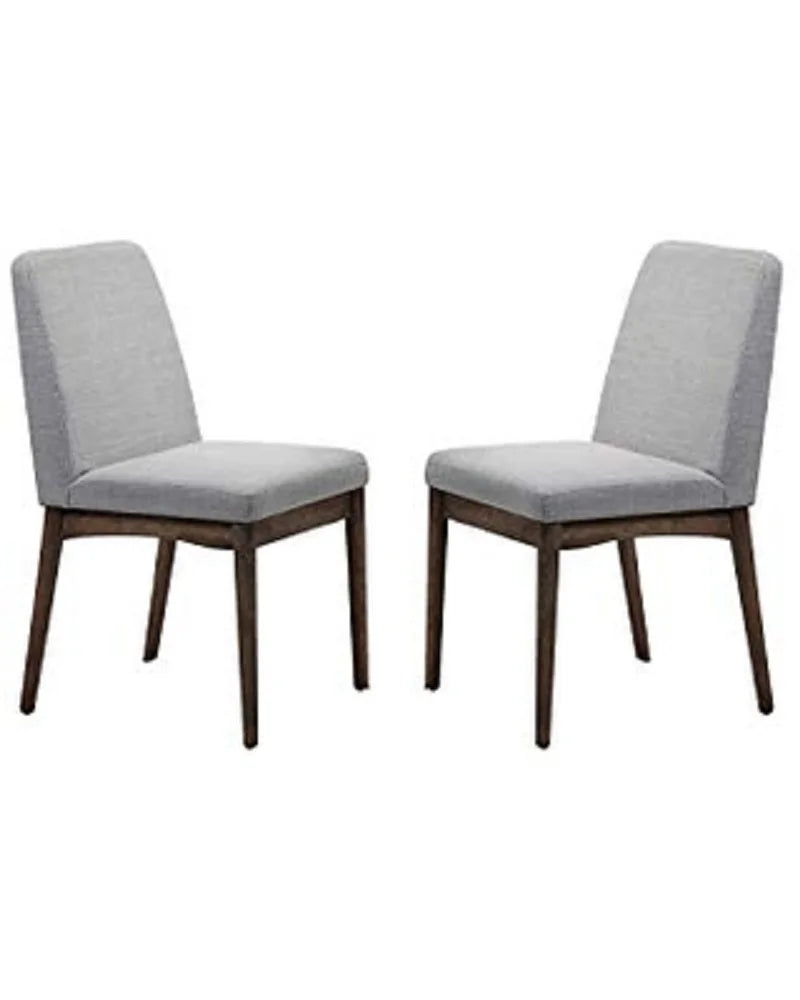 Solid Wood Fabric Upholstered Dining Chairs 2pcs Set L921