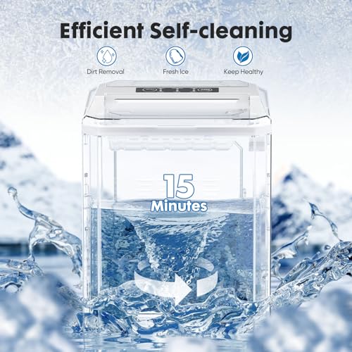 Portable Self-Cleaning Countertop Ice Maker with Scoop and Basket, Coal Black R292918