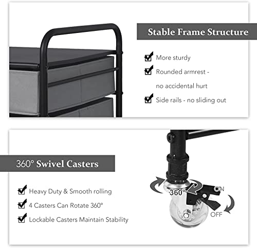 Mini Fridge Stand with 2 Drawer Storage N4849