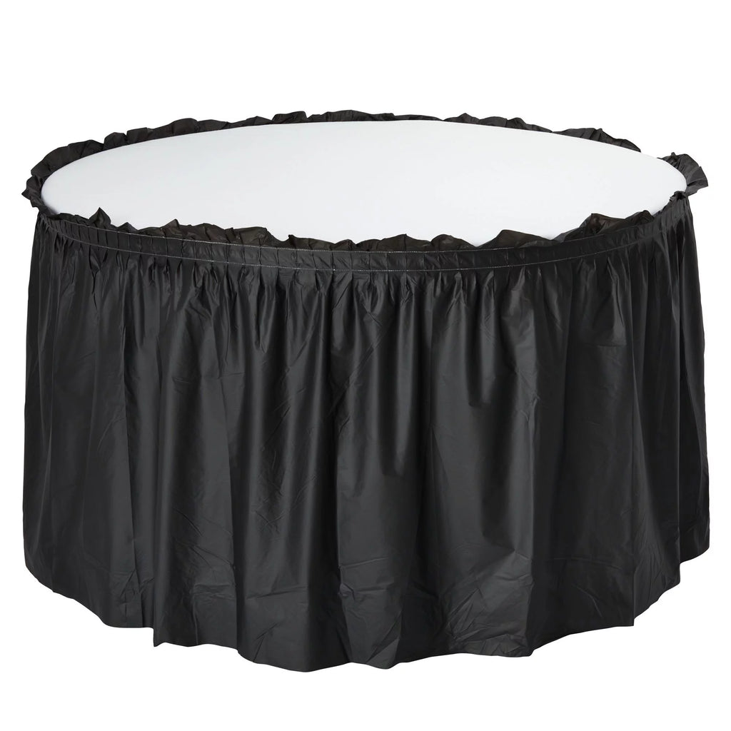 Black 6-Pack Table Skirt for Rectangle Tables G527
