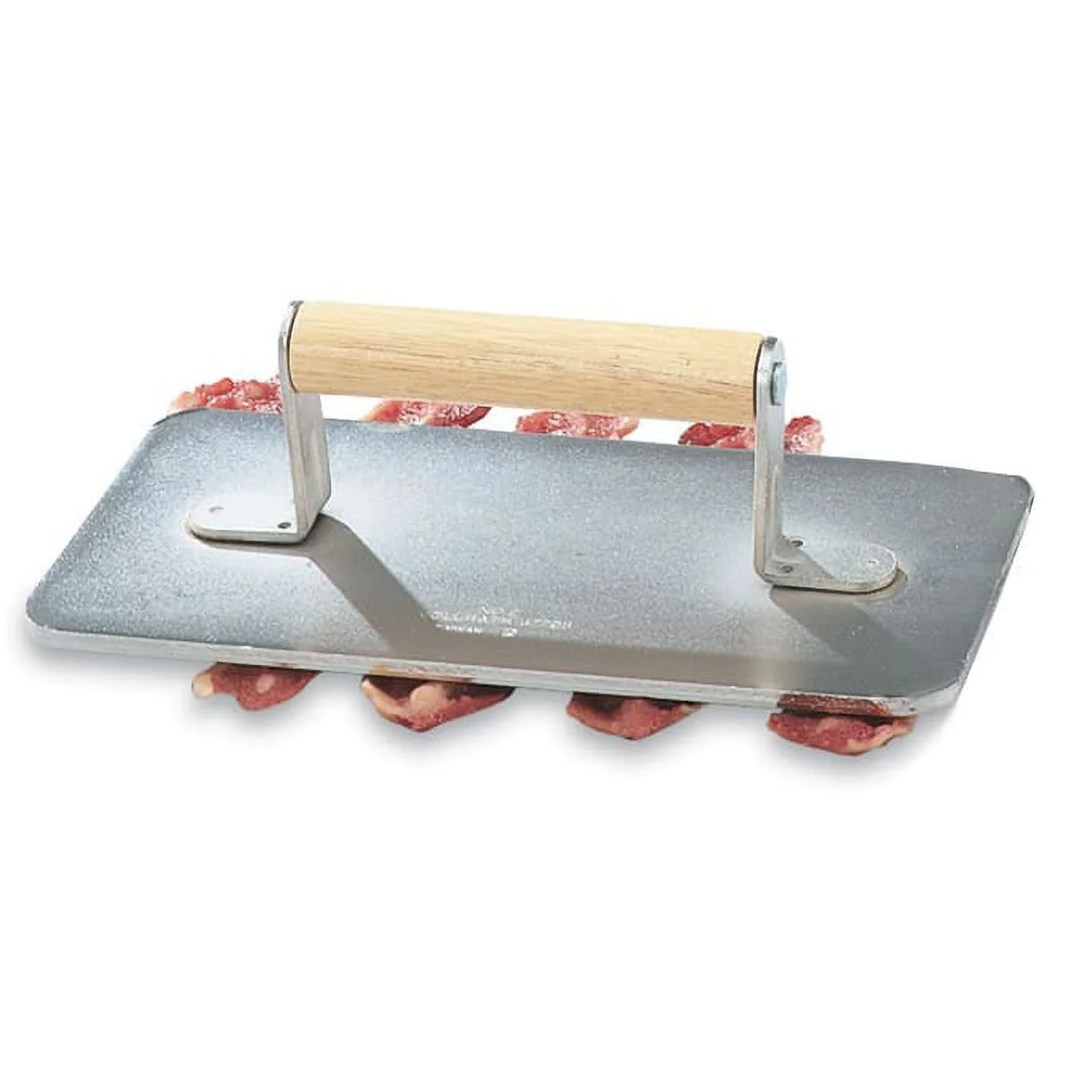 Cast Aluminum Steak Weight with Wooden Handle A284479