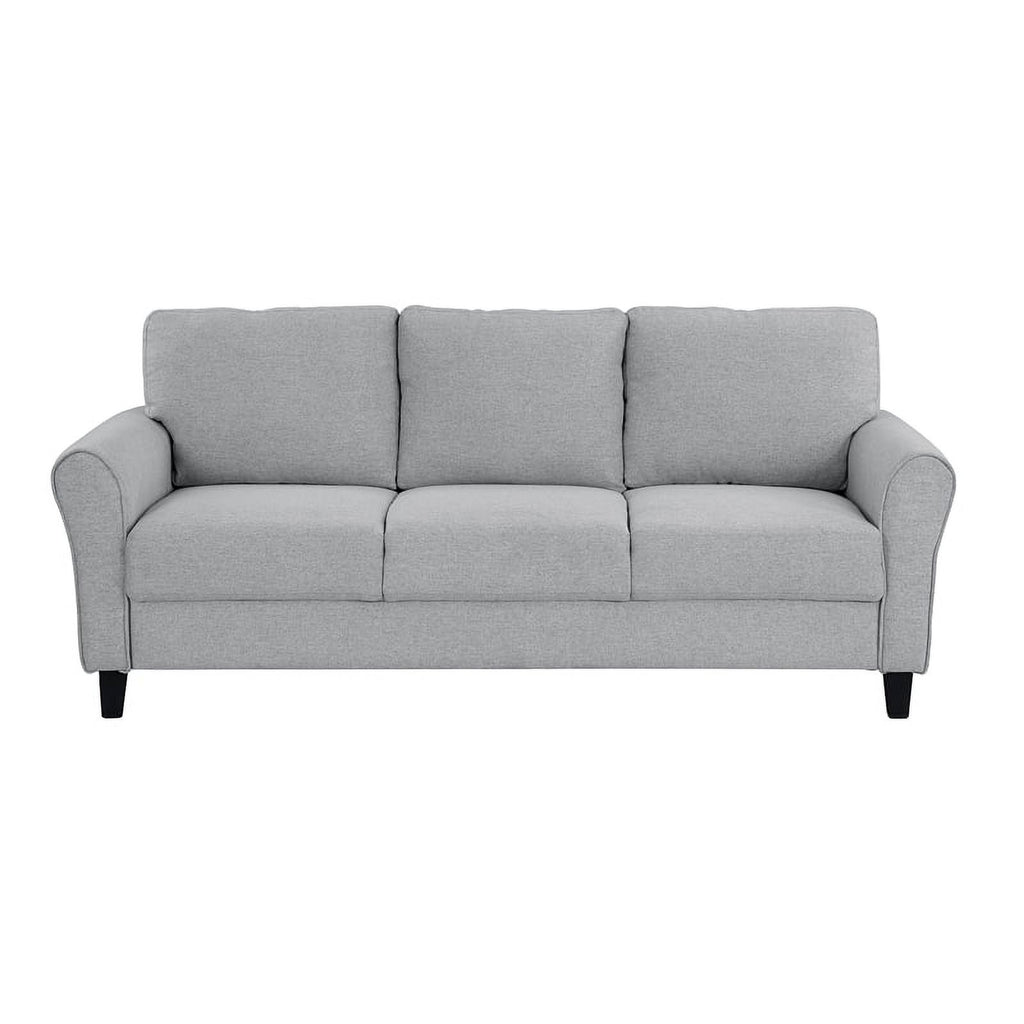 Textured Fabric 2-Piece Upholstered Sofa Set in Dark Gray Y429618