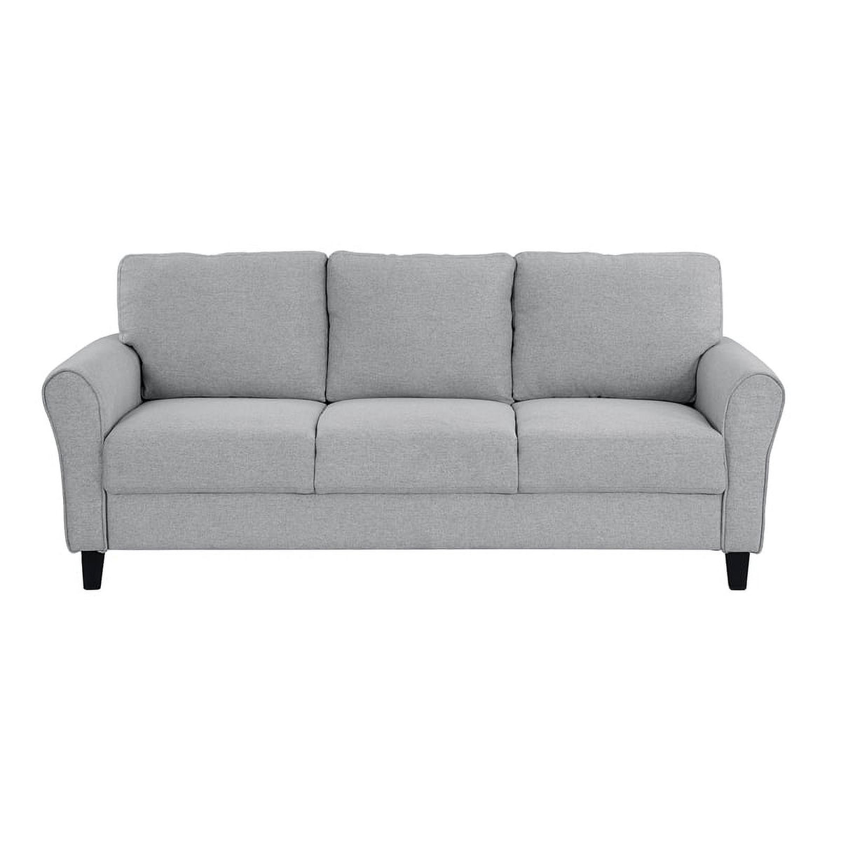 Textured Fabric 2-Piece Upholstered Sofa Set in Dark Gray Y429618