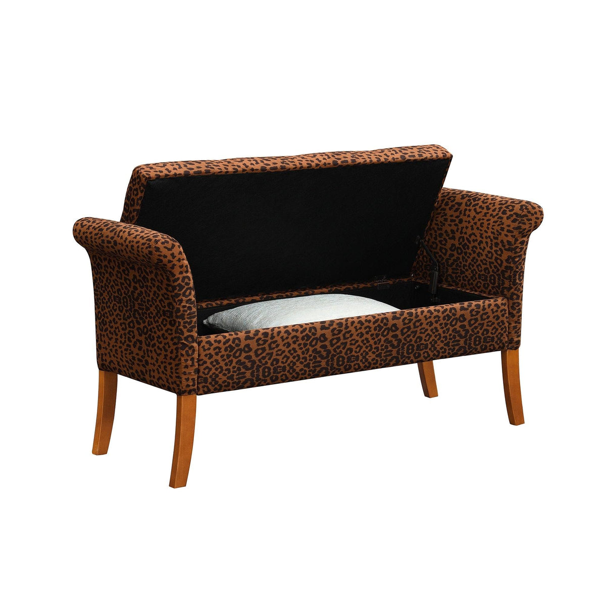 Espresso Faux Leather Storage Bench F159