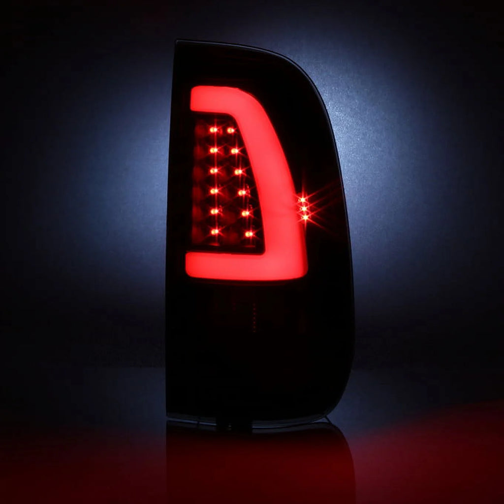 Black Smoked LED Tube Tail Lights Pair Left and Right Z225