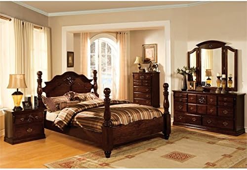 Dark Pine Solid Wood 2-Drawer Nightstand A638