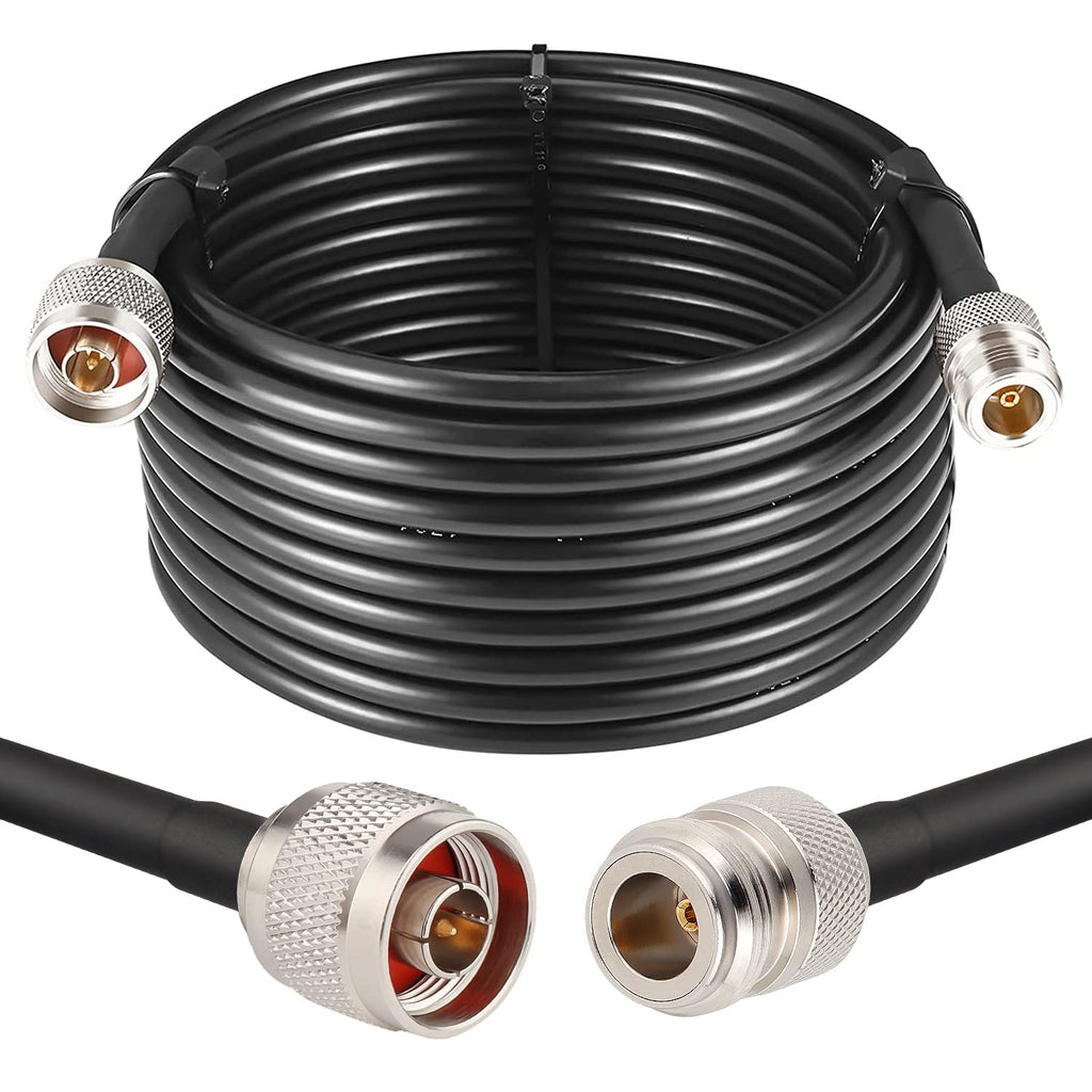25ft N Male to N Female Coax Extension Cable, 50 ohm Low Loss B265163