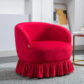 Red Velvet Swivel Barrel Chair V89425