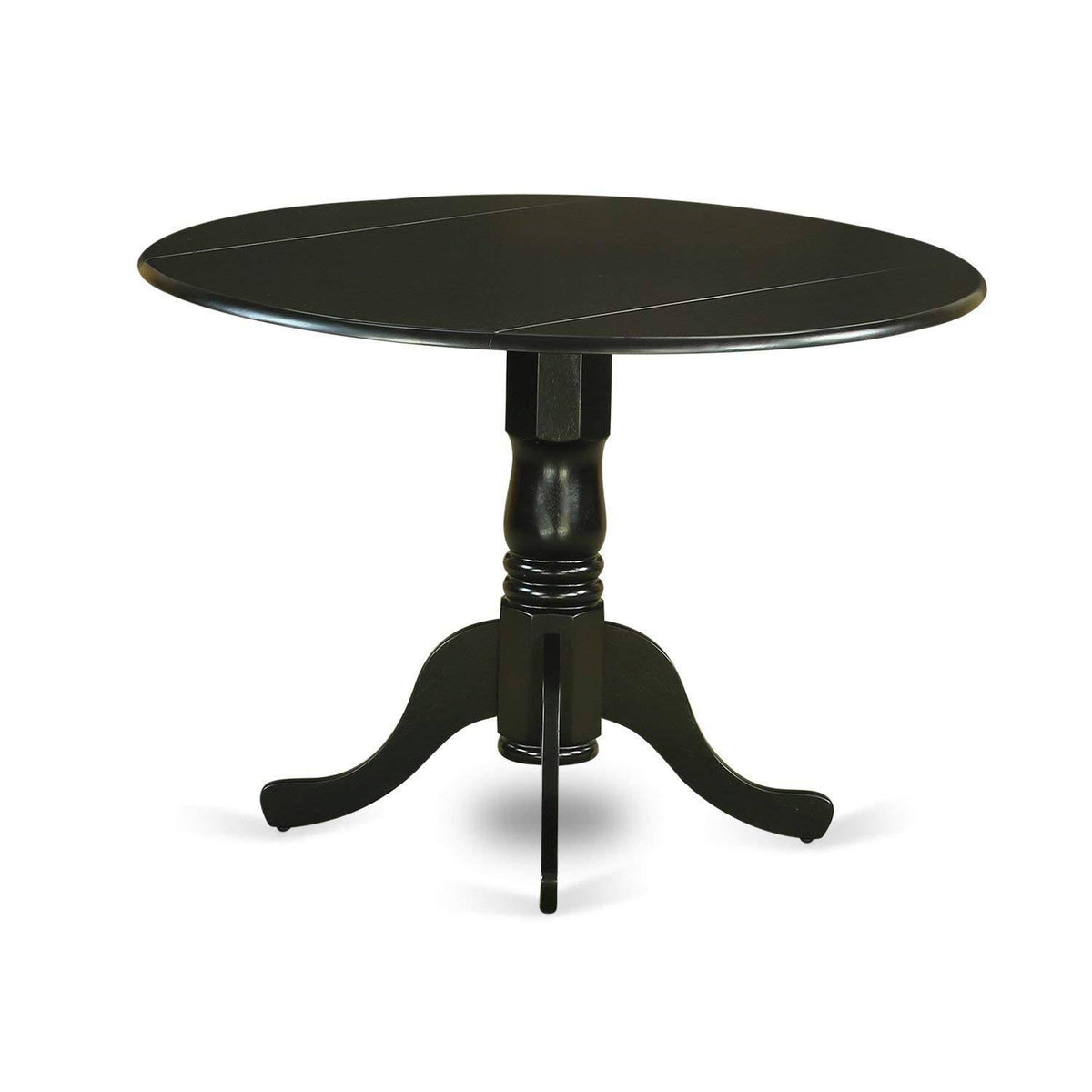Black Round Kitchen Table and 4 Dinette Chairs 5-Piece Dining Set X5425