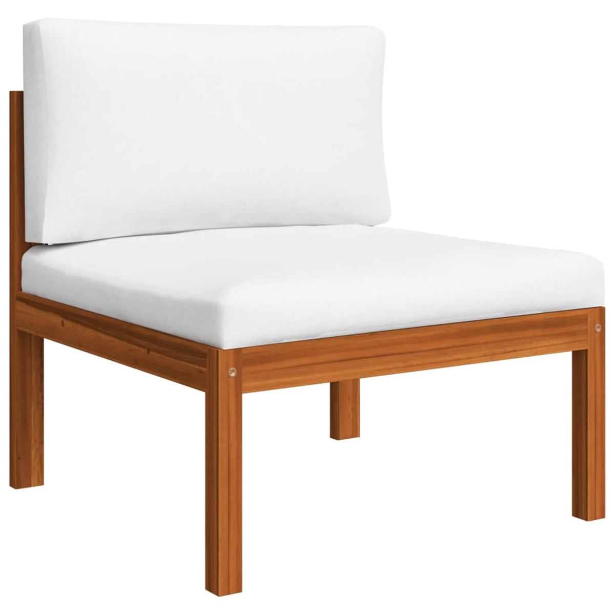 3-Seater Patio Sofa Set Cream White Cushions Acacia Wood Black Rope Z8389