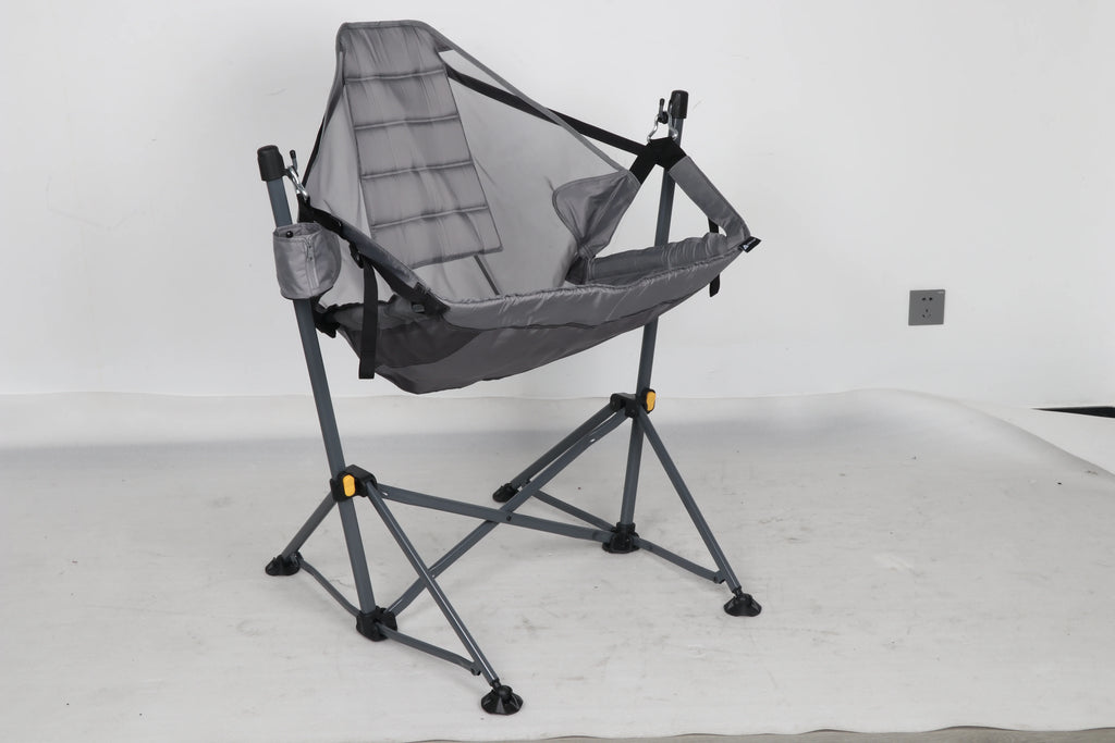 Reclining Mesh Hammock Chair, Gray, Polyester N189