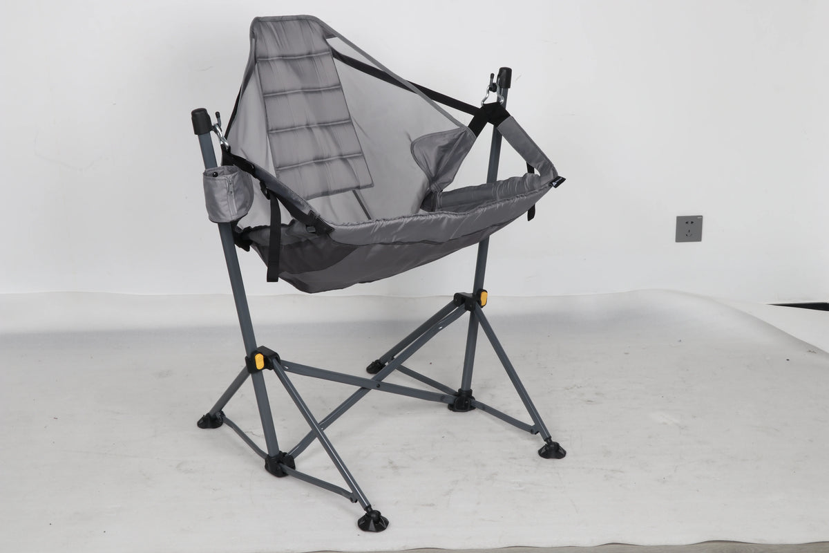 Reclining Mesh Hammock Chair, Gray, Polyester N189