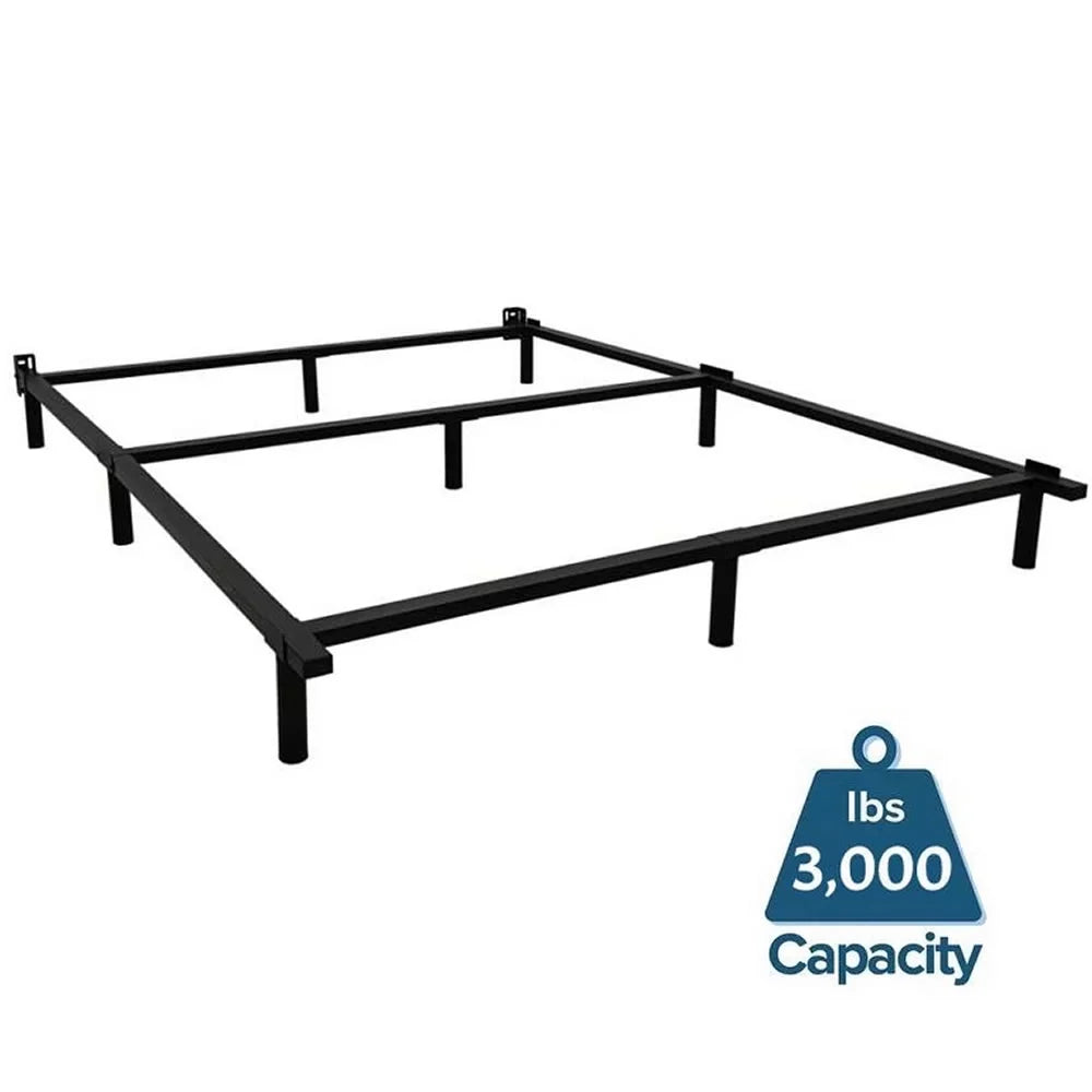 King 9-Leg Metal Bed Frame with Headboard Brackets W7053