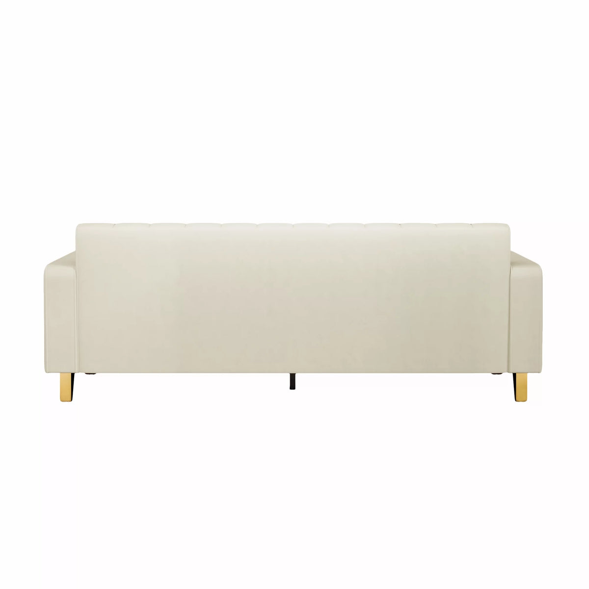 Velvet Upholstered Sofa with Pillows Gold Metal Legs U889