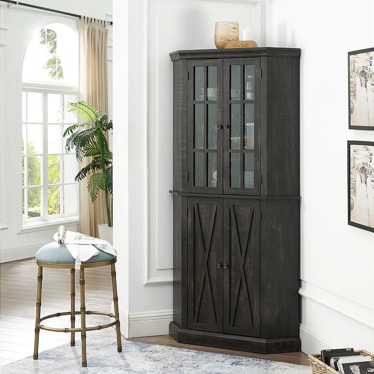 Charcoal Corner Cabinet Z15745