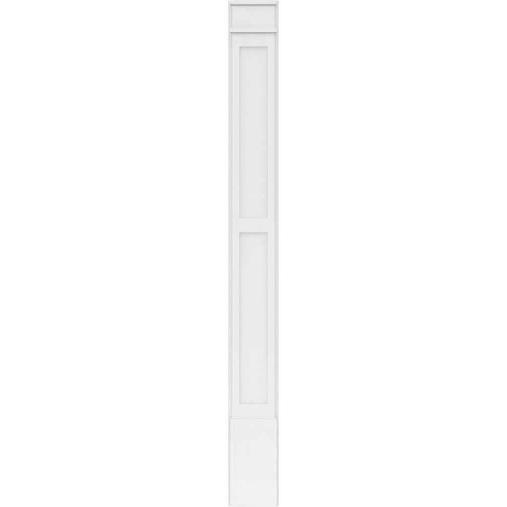 Two Equal Flat Panel PVC Pilaster with Decorative Capital & Base (Pair) O42564