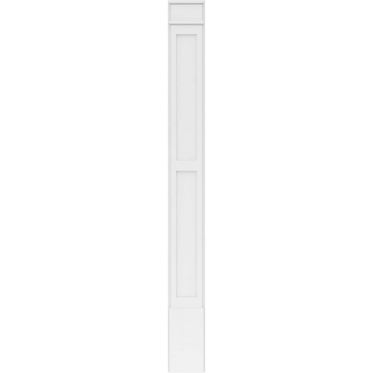 Two Equal Flat Panel PVC Pilaster with Decorative Capital & Base (Pair) O42564