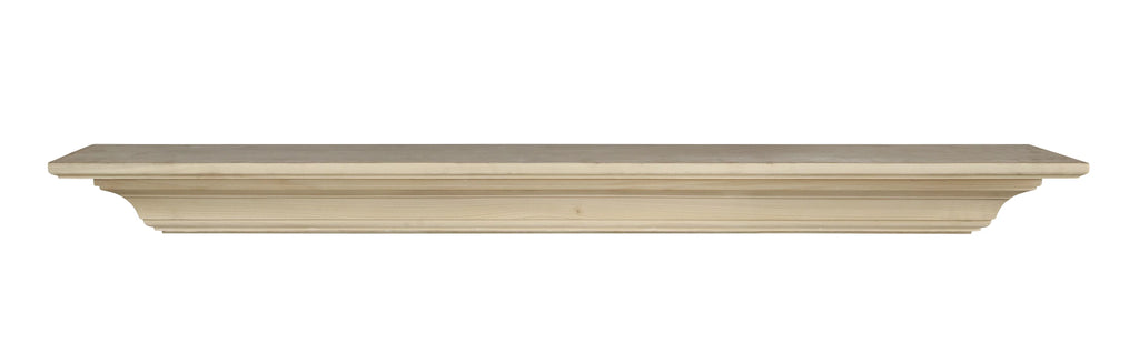 Unfinished Wood Mantel Shelf 60"L x 10"D x 5"H E7965