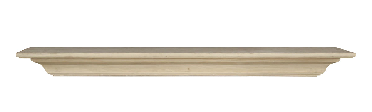 Unfinished Wood Mantel Shelf 60"L x 10"D x 5"H E7965