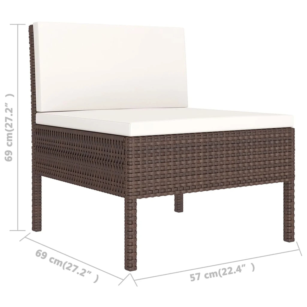 12 Piece Brown Poly Rattan Sectional Outdoor Furniture Set Z5140