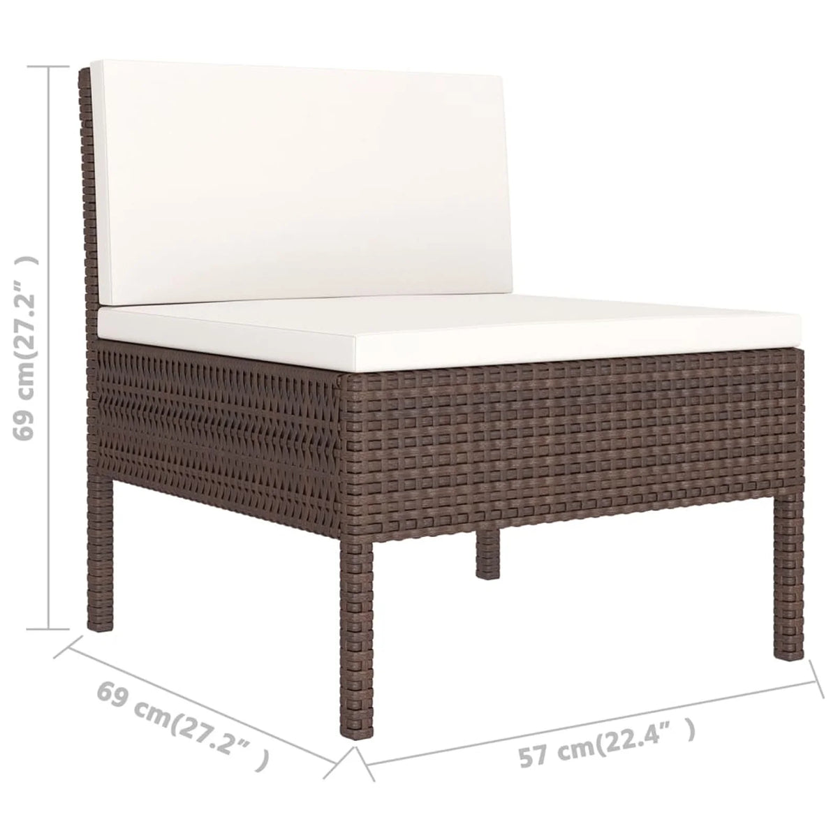 12 Piece Brown Poly Rattan Sectional Outdoor Furniture Set Z5140