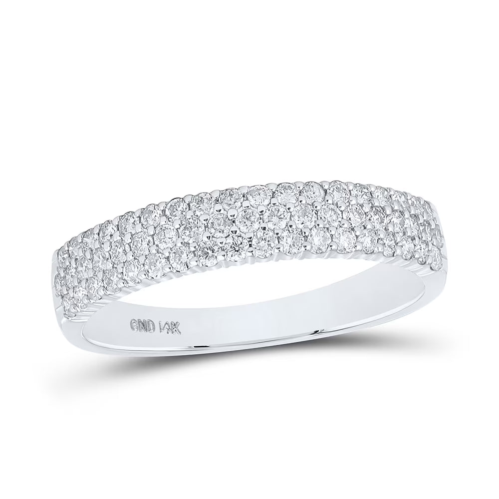 14kt White Gold Diamond Pave Band Ring Size 7 T855527