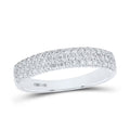 14kt White Gold Diamond Pave Band Ring Size 7 T855527