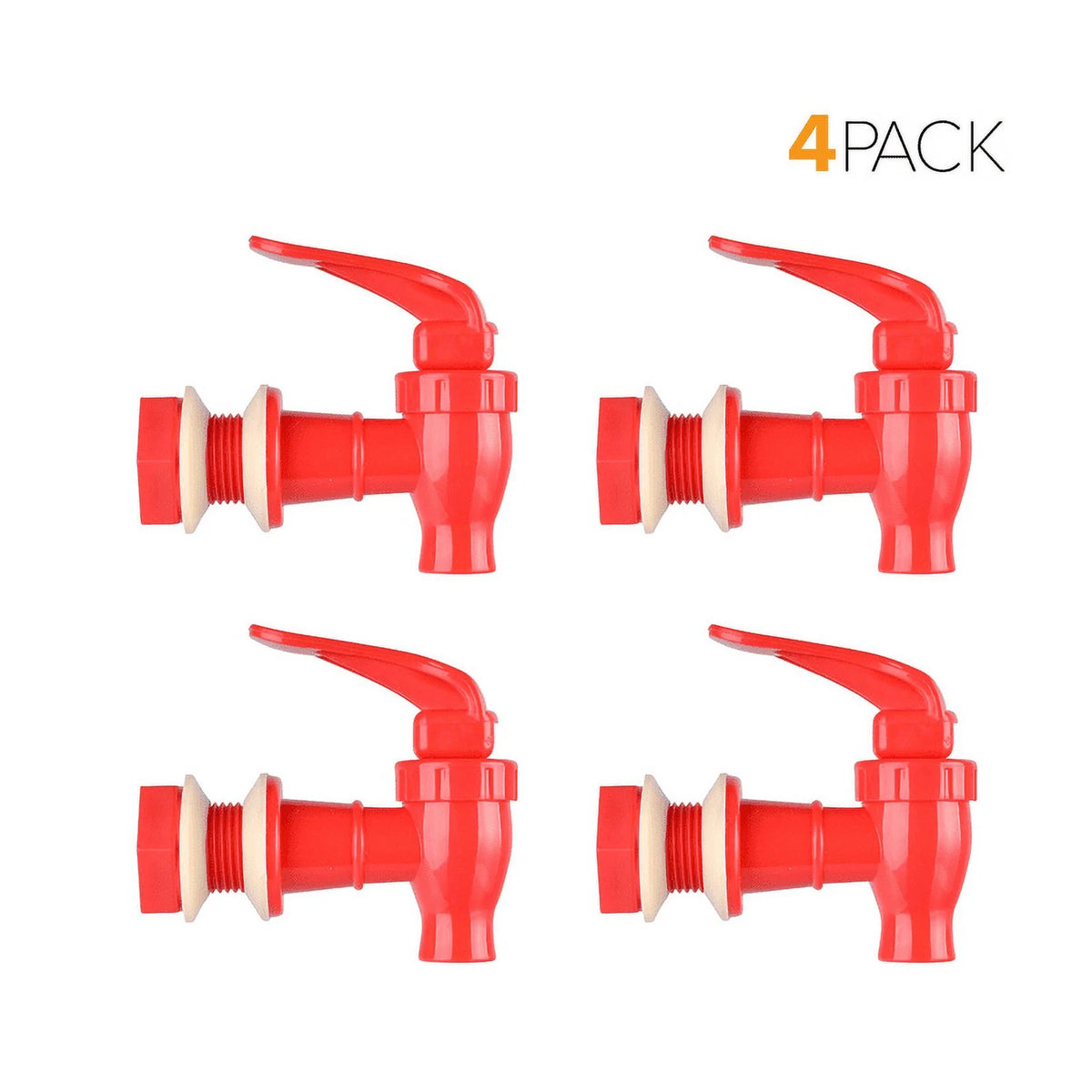 Red B.P.A.-Free Water Dispenser Replacement Valve 4 Pack L51304