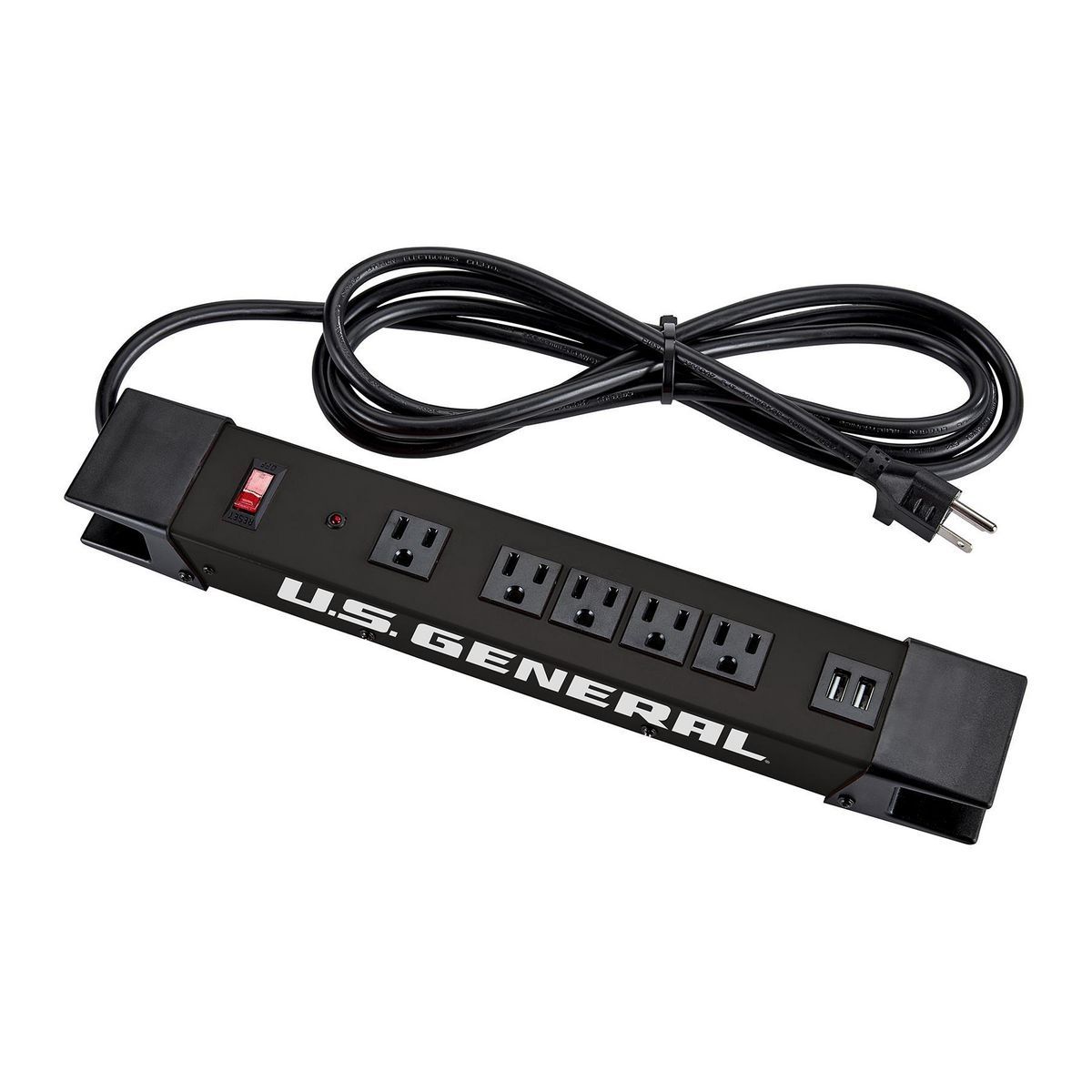 5-Outlet Magnetic Power Strip with 2 USB Ports D260053