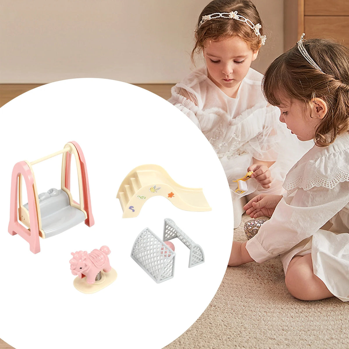 Miniature Dollhouse Kitchen Play Set with Refrigerator I660361