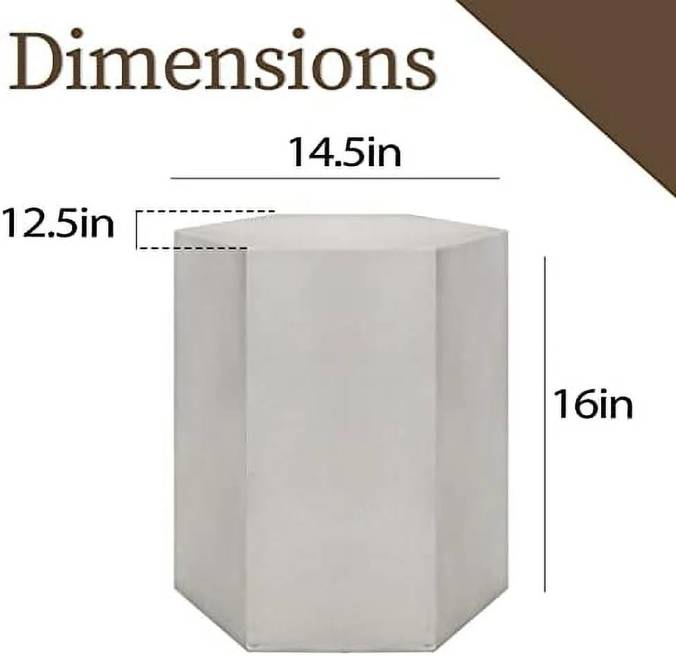 Light Grey Hexagon Concrete Accent Table J798