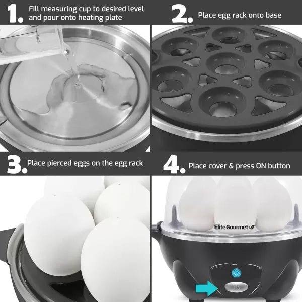 7 Egg Capacity Electric Egg Cooker with Auto Shut-Off G720