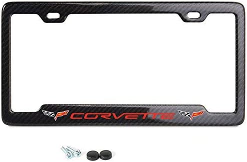 Red Script License Plate Frame - Real Carbon Fiber L35387