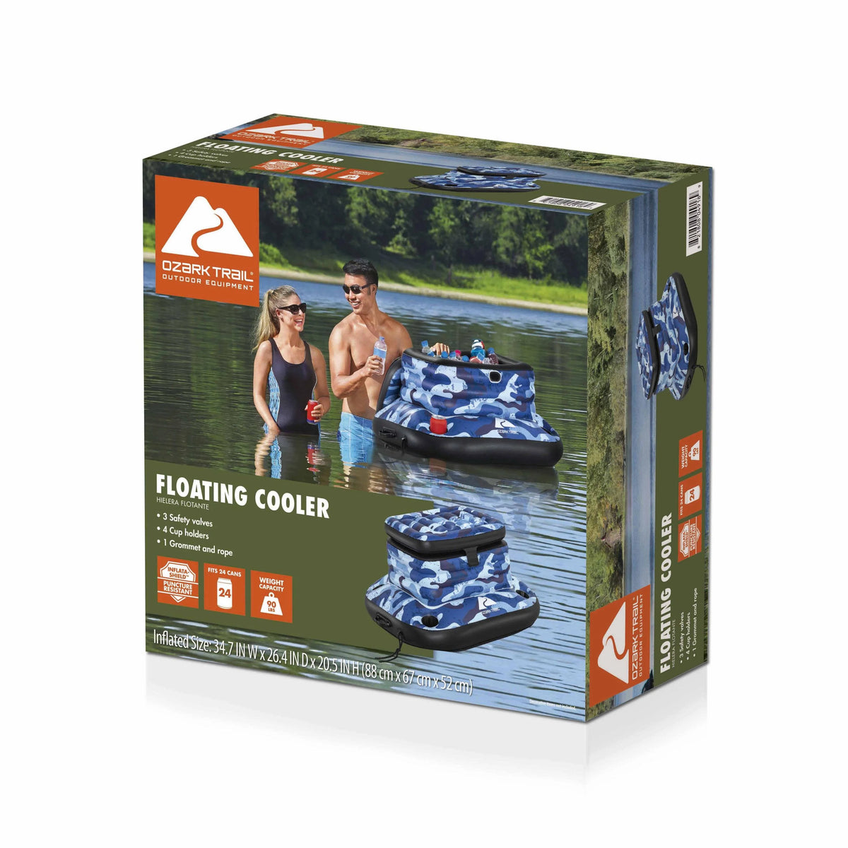 Blue Camo Inflatable Floating Cooler P378472