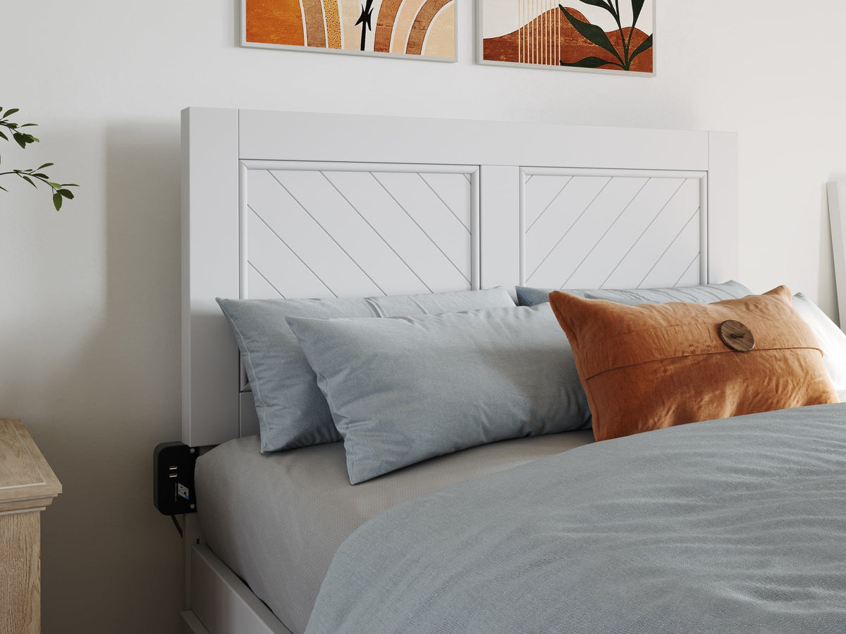 White Solid Wood Twin Headboard B934