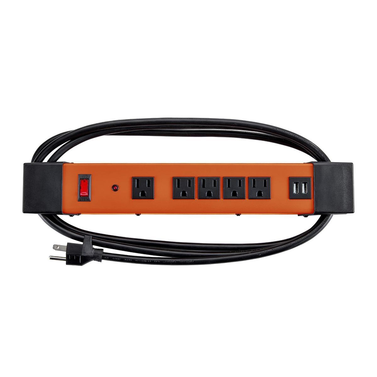 5-Outlet Magnetic Power Strip with 2 USB Ports D260053