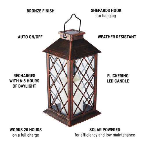 11 in. Solar LED Lantern C434