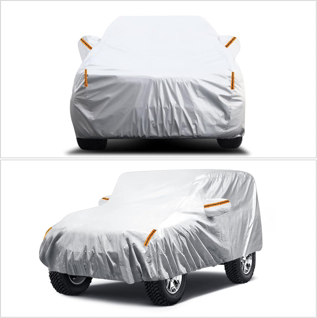 Waterproof Car Cover for 4 Door Wrangler JK with Driver Door Zipper Lock Cable U938