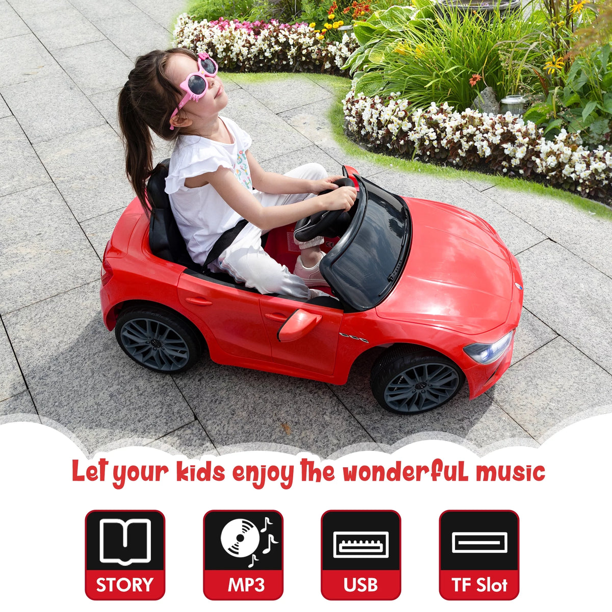 12V Battery Powered Kids Ride on Car with Remote Control T10353