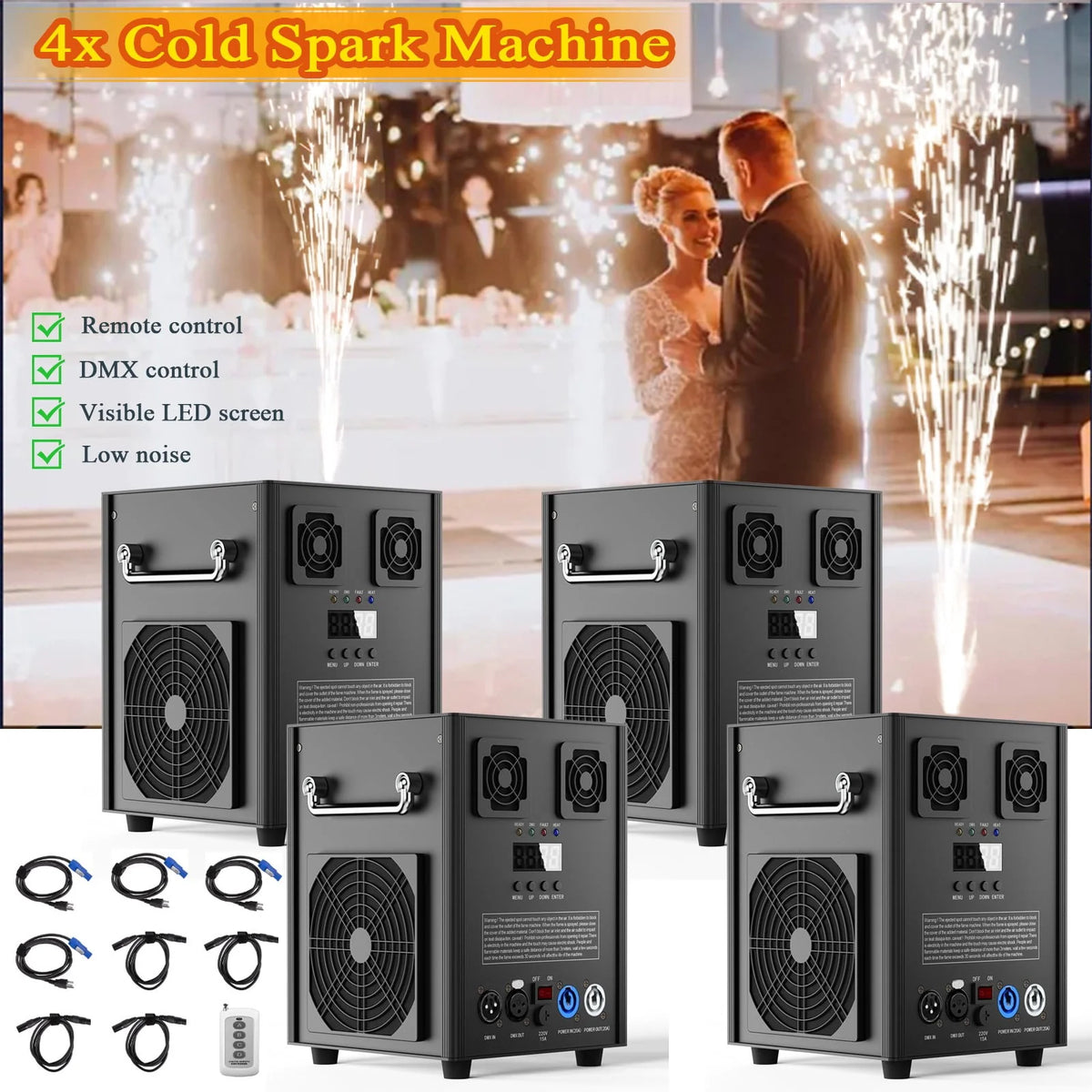 4 Pack Black Adjustable Stage Special Effect Machine K94339