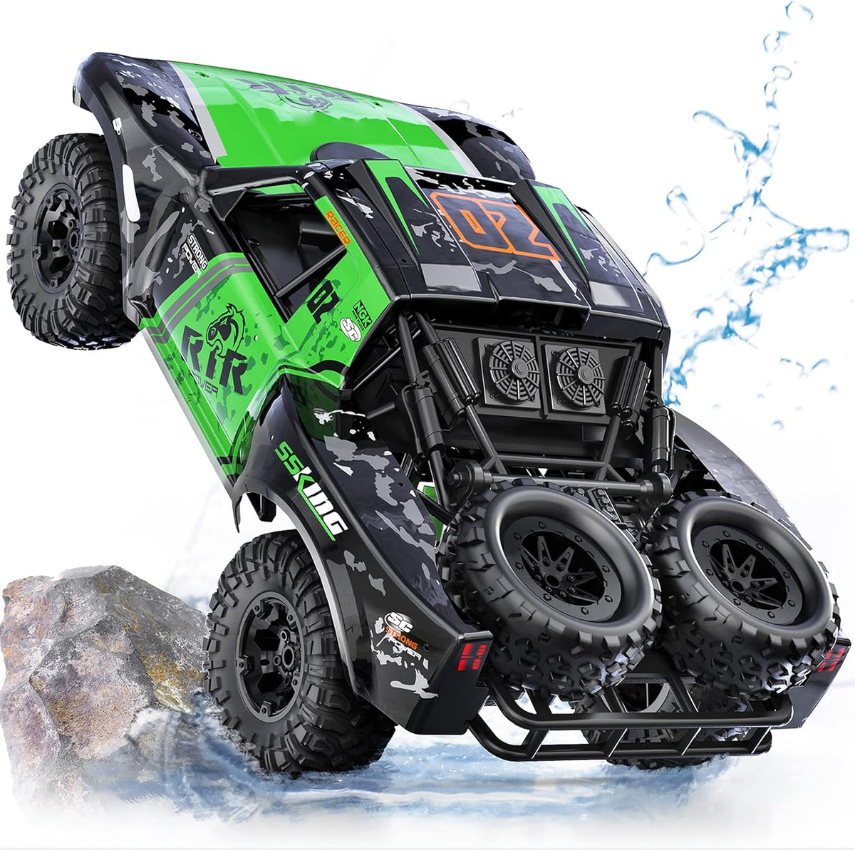 1:10 Scale 2.4 GHz Waterproof 4WD RC Monster Truck (Green) F324