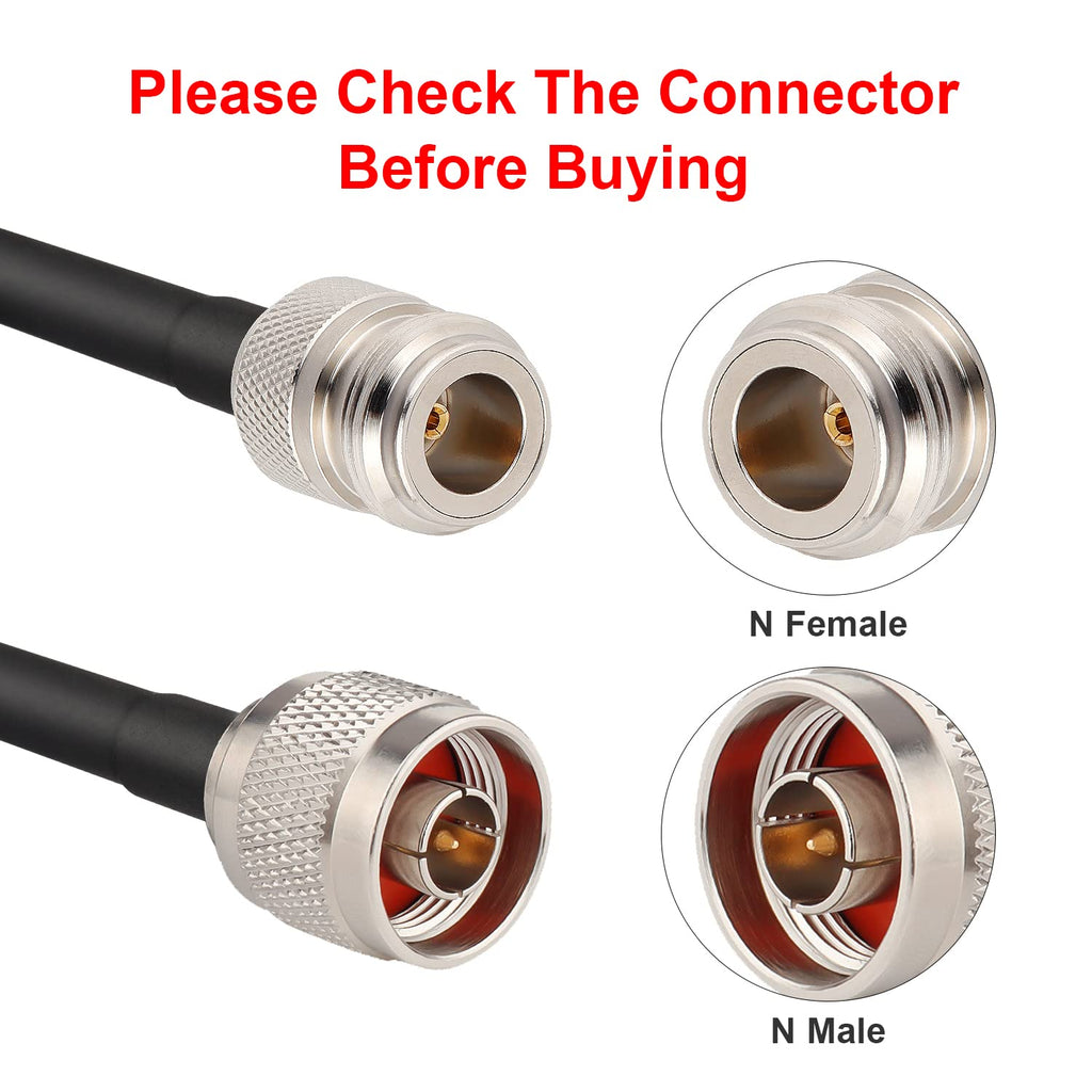 25ft N Male to N Female Coax Extension Cable, 50 ohm Low Loss B265163