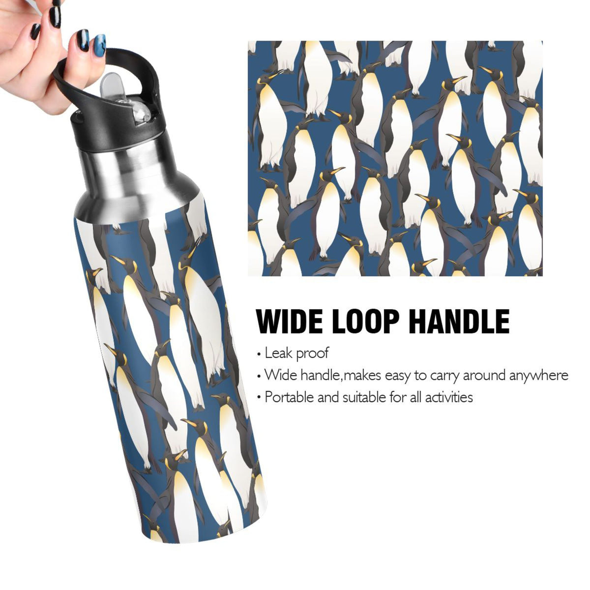 Stainless Steel Insulated Water Bottle with Straw Lid U204493