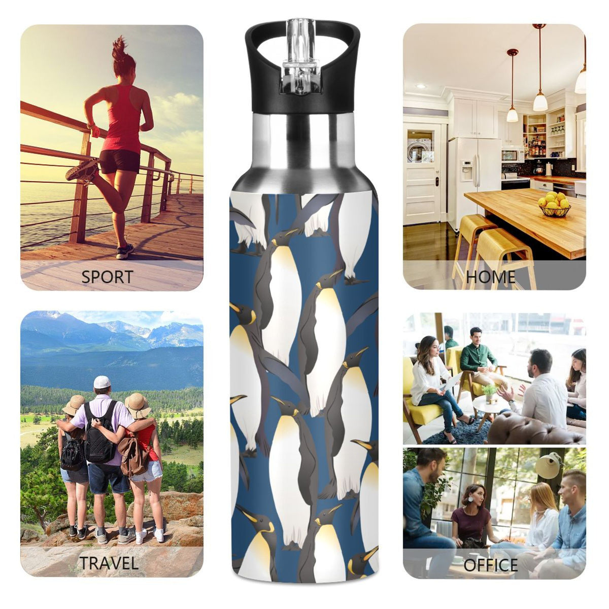 Stainless Steel Insulated Water Bottle with Straw Lid U204493