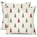 Christmas Tree White 18x18 inch Set of 2 Throw Pillow Covers I2943