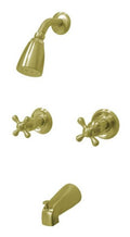 Polished Brass Two Handle Tub and Shower Faucet E3580
