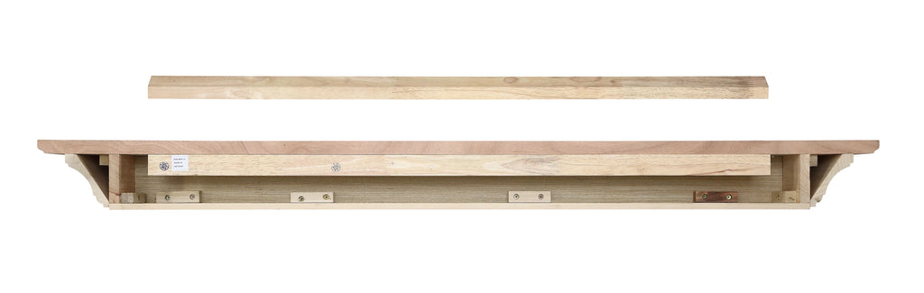 Unfinished Wood Mantel Shelf 60"L x 10"D x 5"H E7965