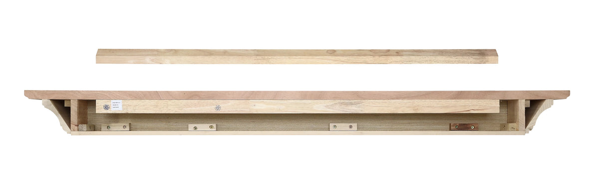 Unfinished Wood Mantel Shelf 60"L x 10"D x 5"H E7965
