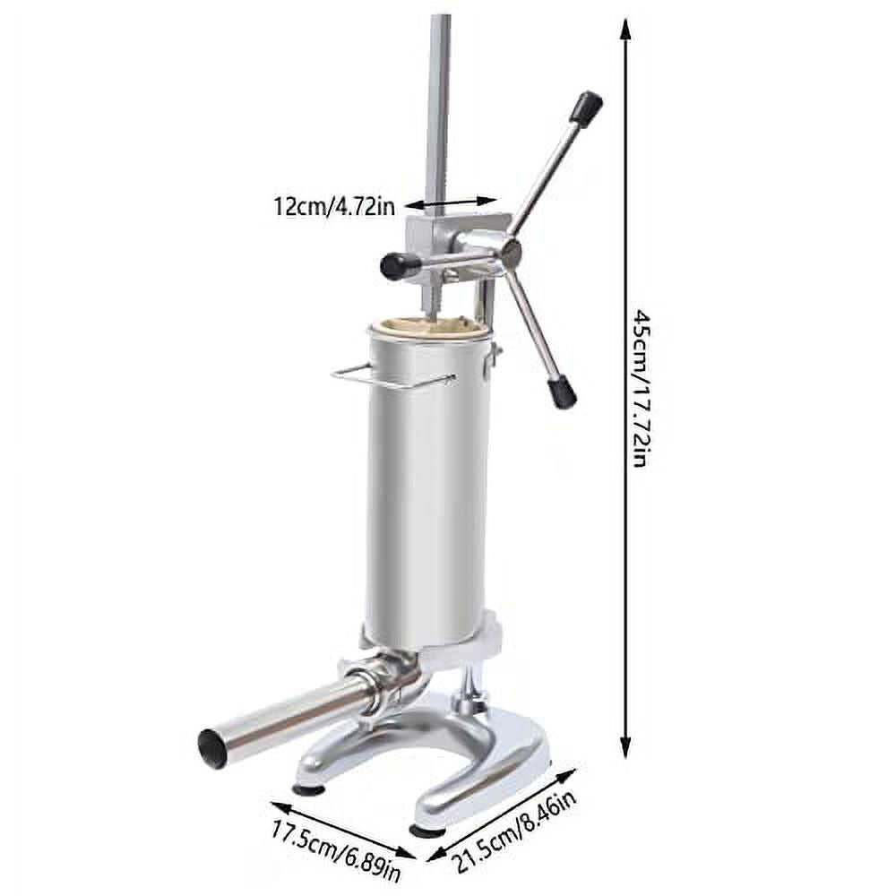3L Stainless Steel Manual Sausage Stuffer Machine with 4 Filling Tubes R1764